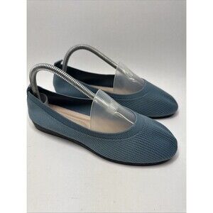 Loafers Women Soft Ballet Boat Sneakers Mesh Knitted Shallow Shoes Size 8 blue
